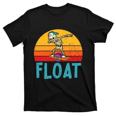 onewheel Skeleton Skateboard Dabbing Skate Skeleton float T-Shirt