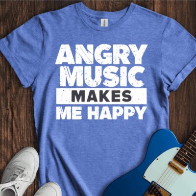 Angry Music Makes Me Happy Unisex Cotton Tee