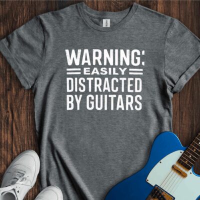 Easily Distracted By Guitars Unisex Cotton Tee
