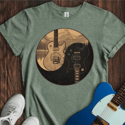 Ying Yang Guitar Unisex Cotton Tee