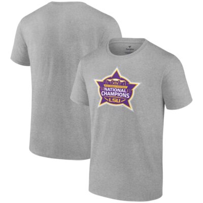 LSU Tigers 2023 NCAA Women's Basketball National Champions Logo T-Shirt - Heather Gray