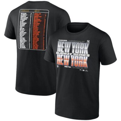 New York Yankees vs. New York Mets 2025 Subway Series Roster T-Shirt - Black