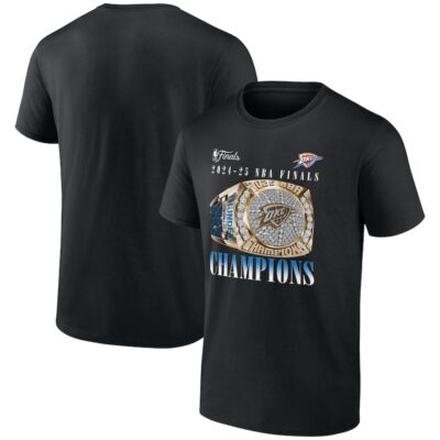 Oklahoma City Thunder 2025 NBA Finals Champions Inbound Pass Ring T-Shirt - Black