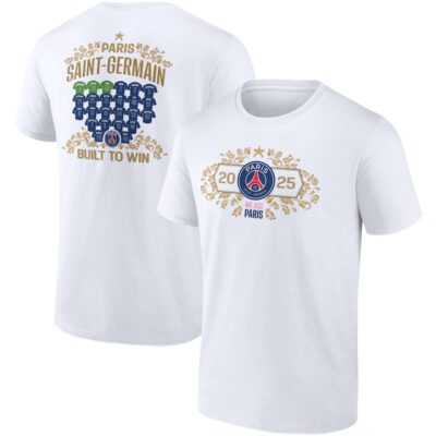 Paris Saint-Germain 2025 Champions League Winners Roster Jersey T-Shirt - White