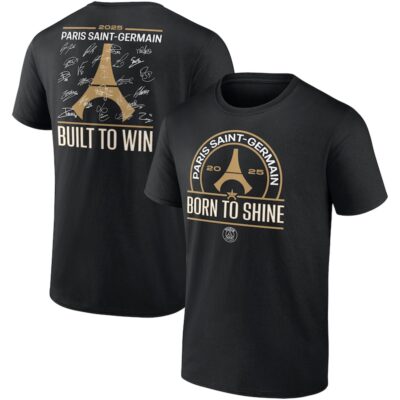 Paris Saint-Germain 2025 Champions League Winners Signature Roster T-Shirt - Black